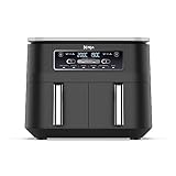 Ninja Foodi Dual Zone Digitale Heißluftfritteuse, 7,6L Airfryer, 2 Fächer, Antihaftbeschichtung, spülmaschinenfeste Körbe, 6-in-1, 4-6 Portionen, Schwarz AF300EU*