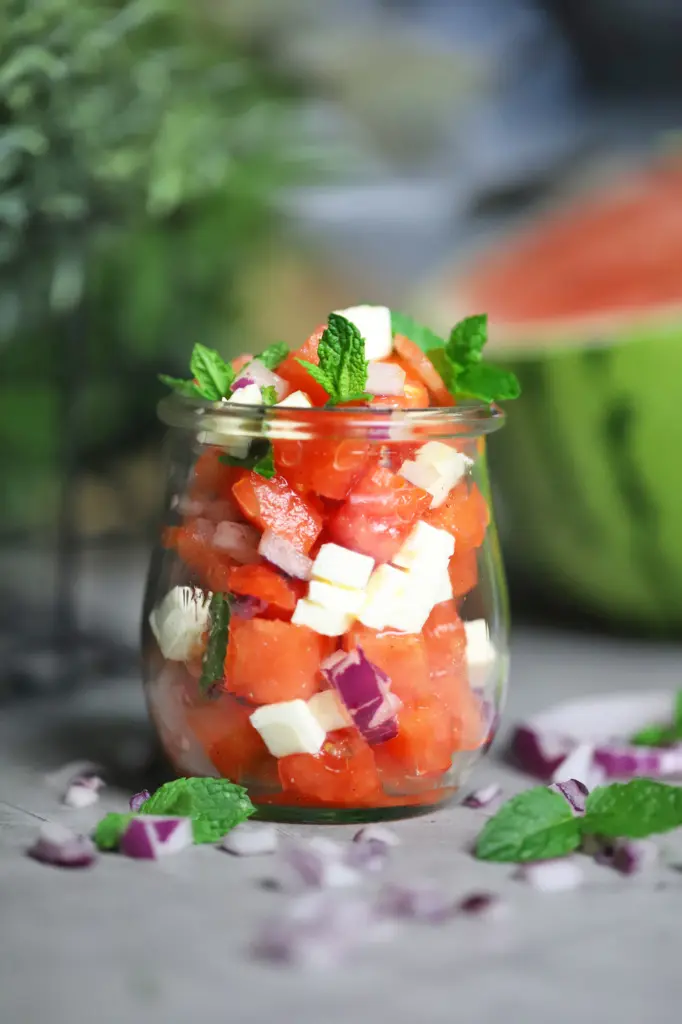 Melonen Feta Salat Minze