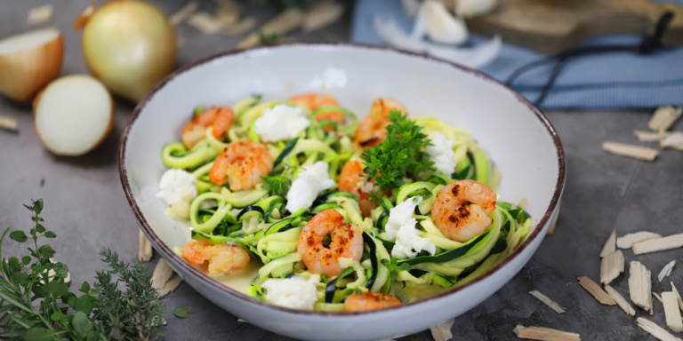 Zoodles mit Garnelen- Einfach! Gesund! Lecker!