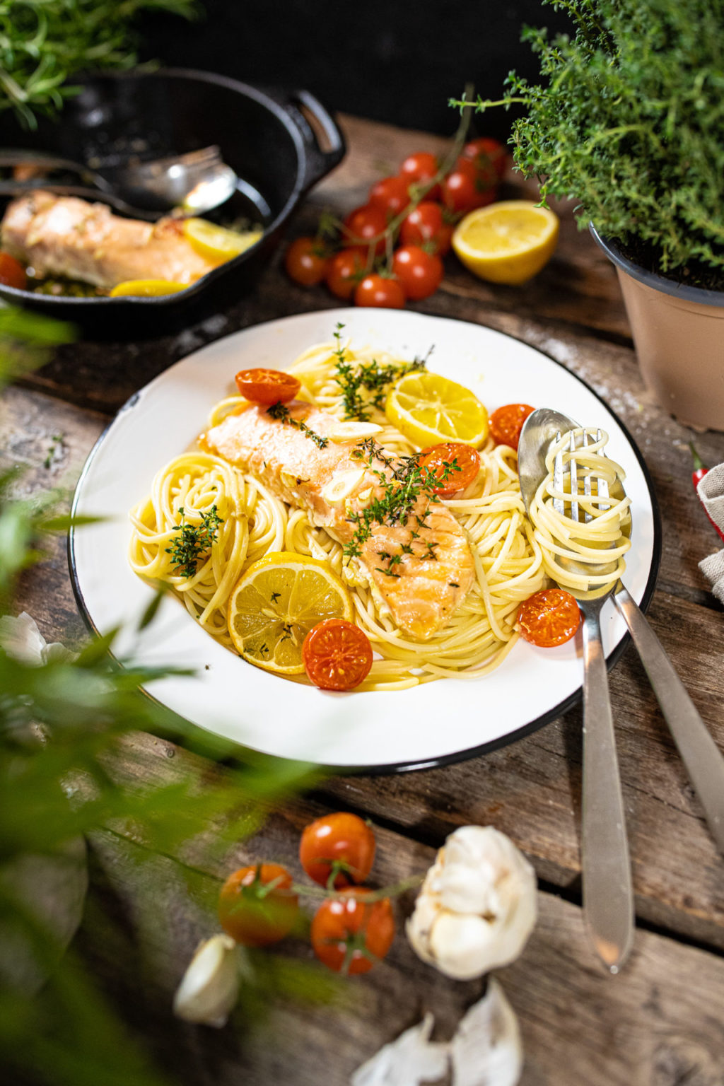 Zitronen Pasta mit Lachs aus dem Ofen - Italienisch lecker! - Zimtliebe ...