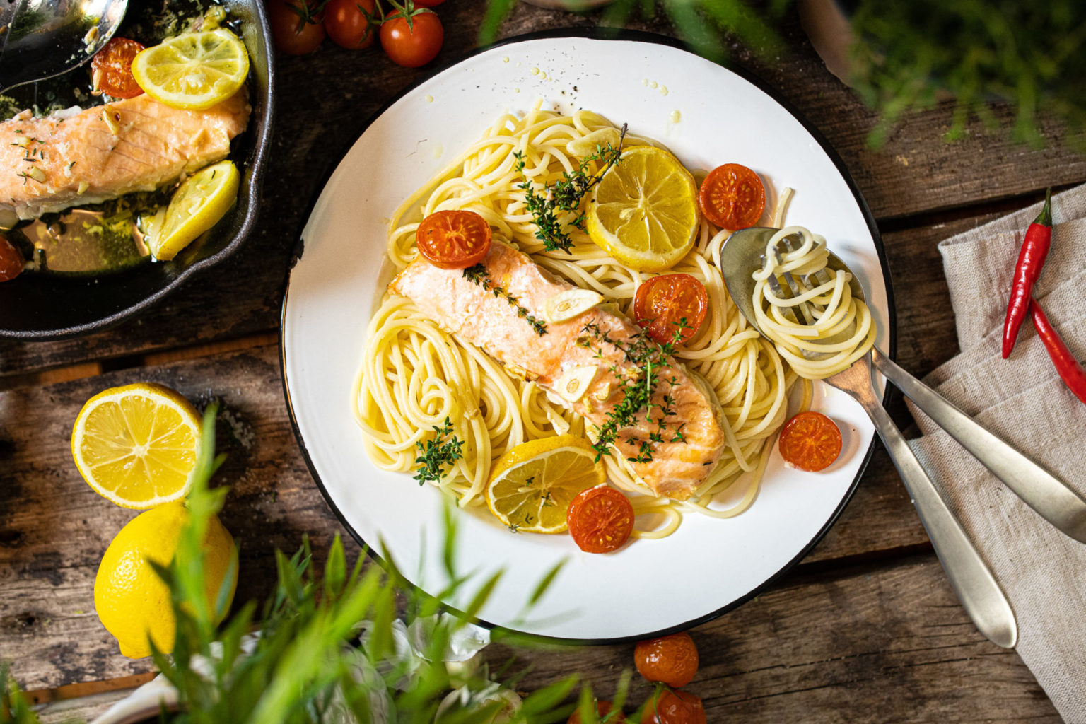 Zitronen Pasta mit Lachs aus dem Ofen - Italienisch lecker! - Zimtliebe ...