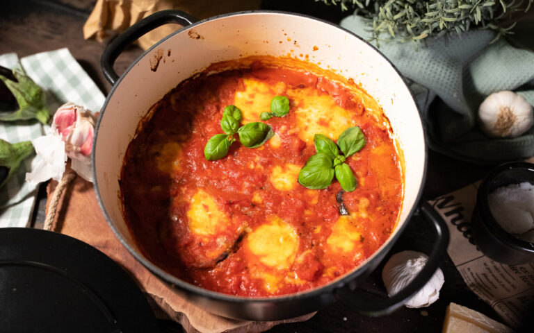 Melanzane alla Parmigiana -Auberginenauflauf auf italienisch