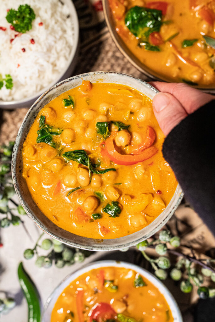 Kichererbsen Curry mit Spinat