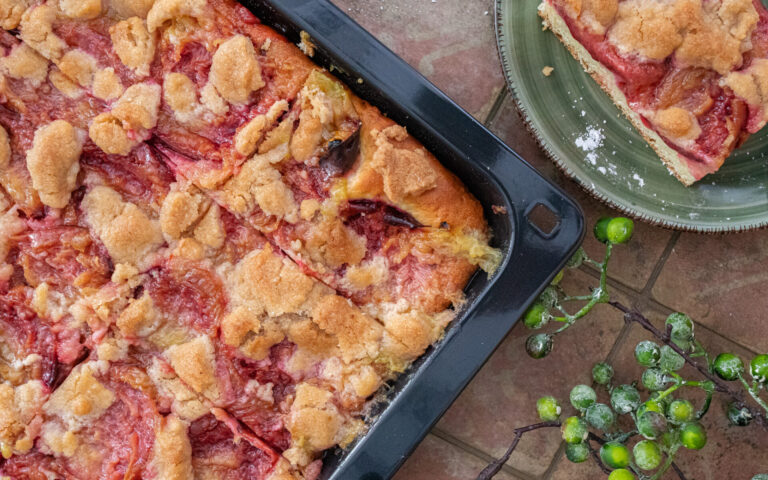 Bester Pflaumenkuchen mit Streusel vom Blech