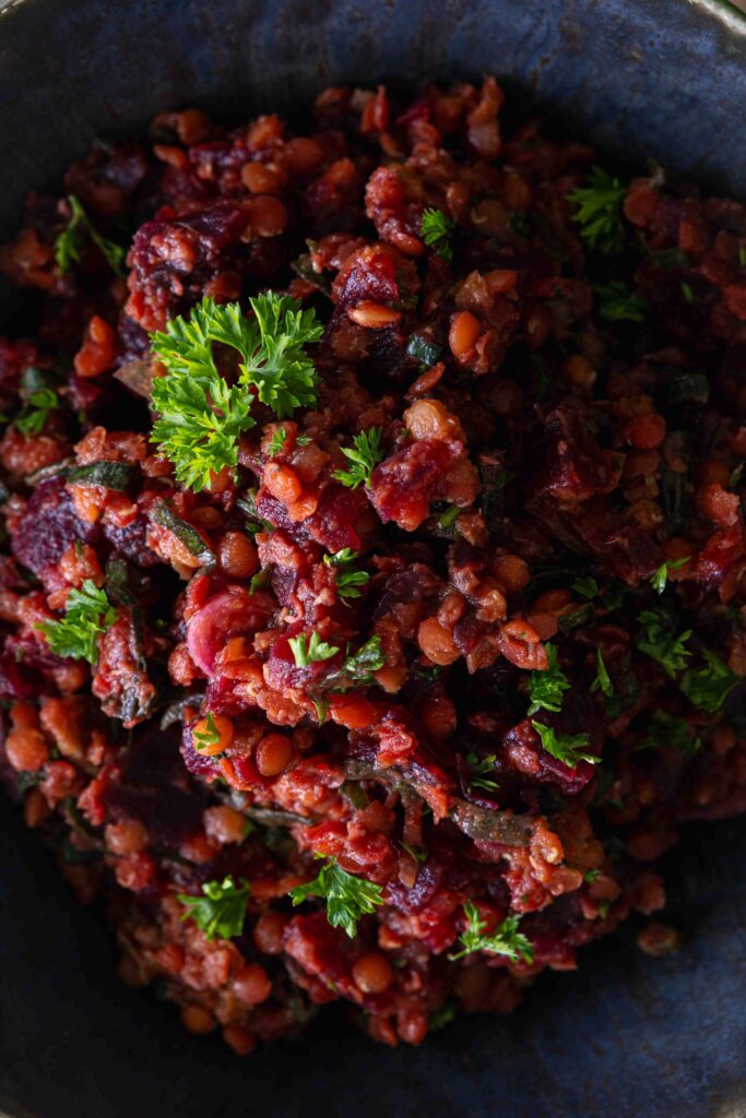 rote bete linsen salat