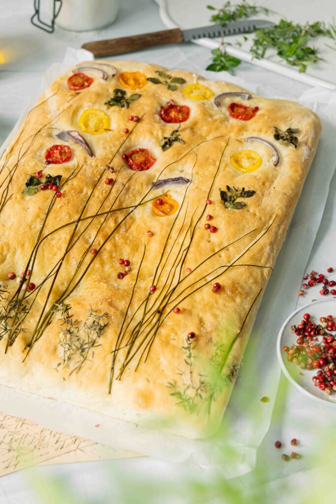 garden focaccia Teig